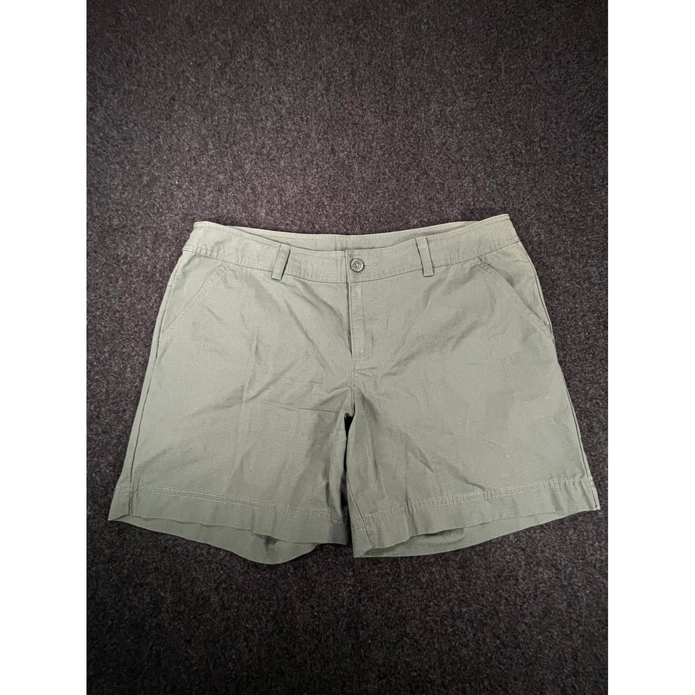 Columbia Shorts Womens 16L Olive Green Ripstop Outdoor Hiking Lightweight Casual